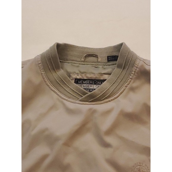 Vintage 90s Members Only Windbreaker Jacket Pullover Mens XL Beige - Old School - Picture 4 of 9